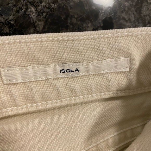 Cream color denim cropped fringe - Picture 4 of 4